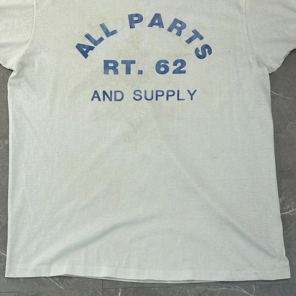 80s Vintage Budweiser Graphic Ringer Tee Mens XL Distressed King Of Beer Shirt